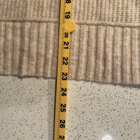 The Workshop NEW Oatmeal Beige Mock Neck Chunky Knit Sweater Medium Cozy Soft - Picture 7 of 8